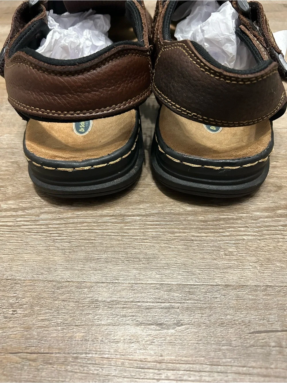 Dr. Scholl's Gaston Men's Size 12 Brown Leather Fisherman-Style Sandals